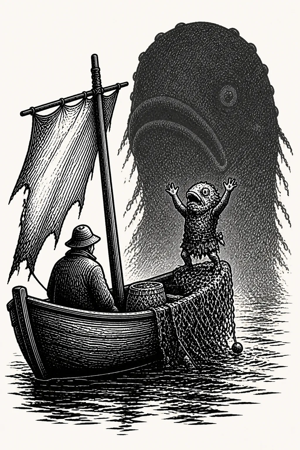 Illustration for part 4 of "The Bored Fisherman"