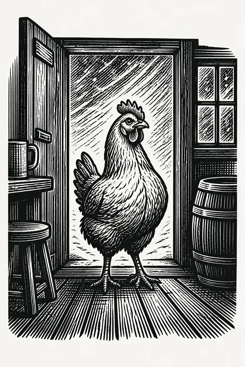 Cover illustration for "The chicken"