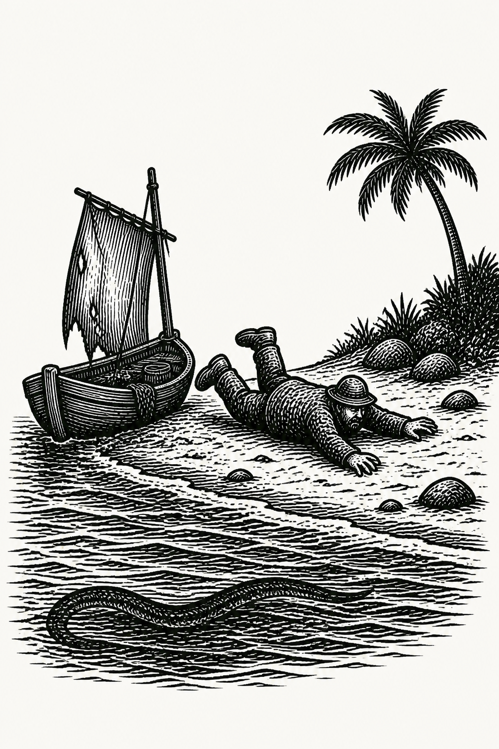 Illustration for part 7 of "The Bored Fisherman"